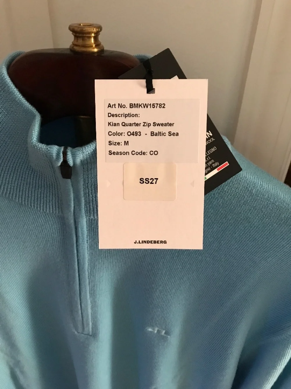 2027 SPRING SAMPLE 🔥 KIYAN BALTIC SEA 1/4 ZIP MERINO WOOL SWEATER